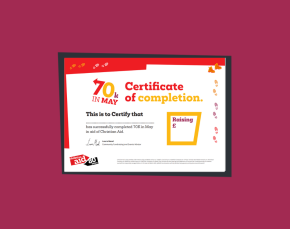 70k in May certificate for Christian Aid Week 2025